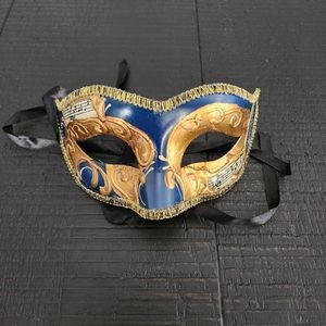 Masquerade Mask Halloween blue gold